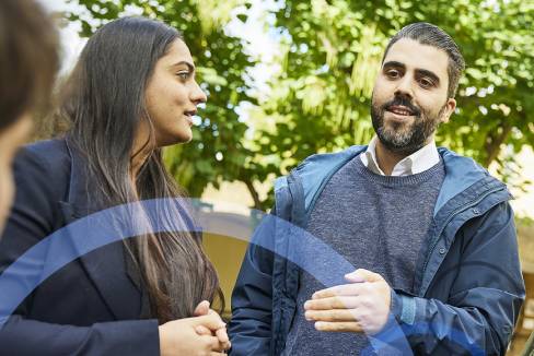 Two students outside