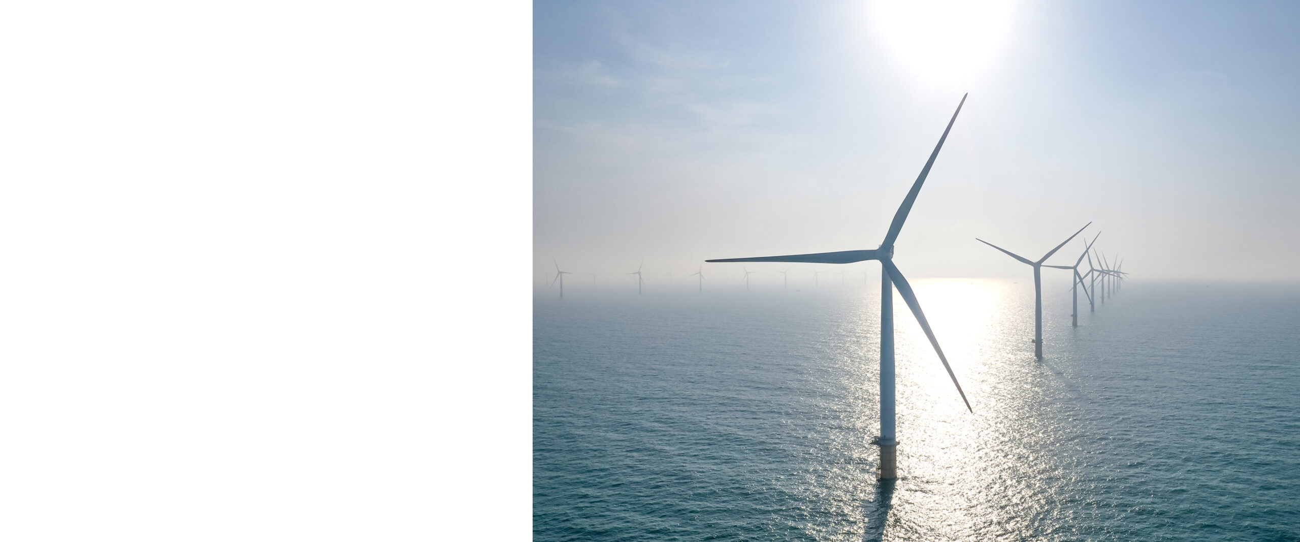 Image of a wind farm in the sea